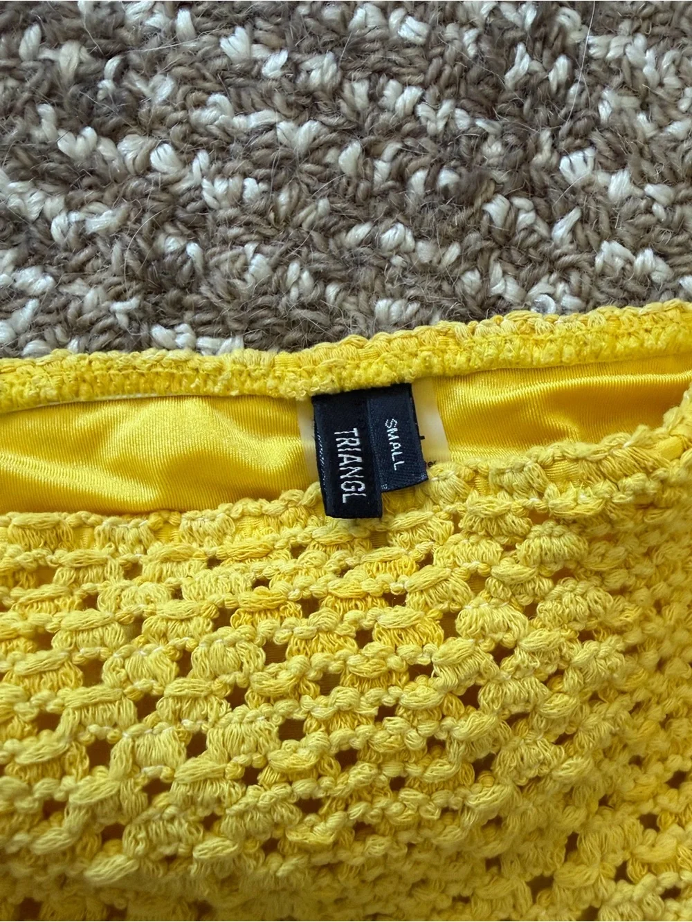 Triangl Swimwear Yellow Crochet Bikini